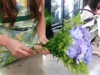 Making Flower Bouquets | Hydrangeas Hand Bouquet Singapore