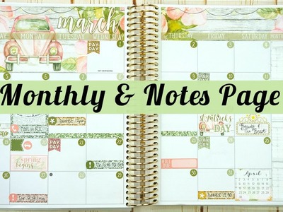 March Monthly & Notes page. Plan With Me (ECLP)