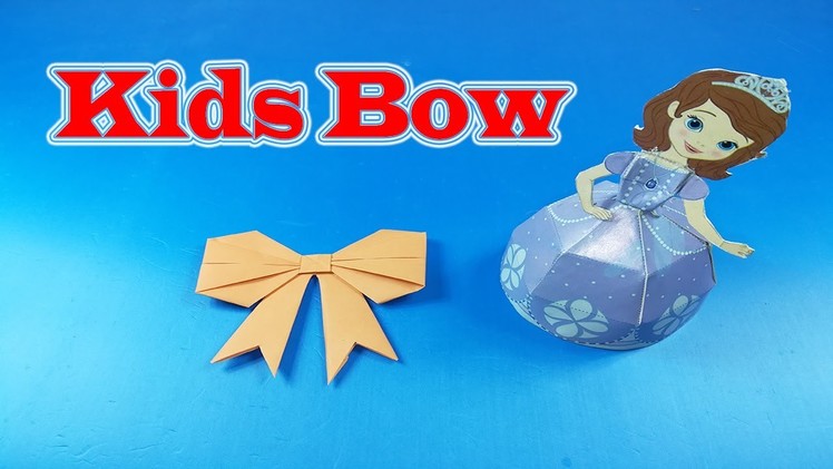 Origami - How to fold a paper Bow. Ribbon - Make Simple Easy Paper Bow - Kids Bow