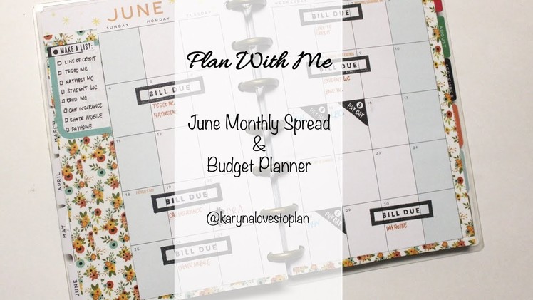 Plan With Me Mini: June Spread & Budget Planner