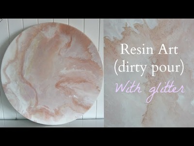 Resin art dirty pour with glitter