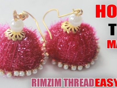 Silk RIMZIM Thread Earings Making Tutorials at Home step by step | ZOOLTV