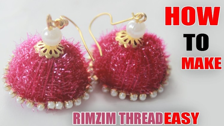 Silk RIMZIM Thread Earings Making Tutorials at Home step by step | ZOOLTV