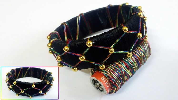 Simple and easy achievable Multi-colour Silk Thread Bangle|TutorialOmni_trends