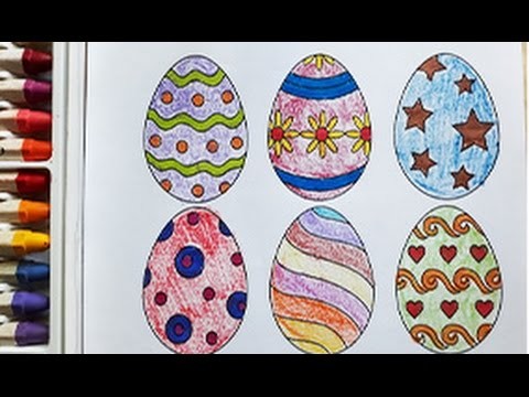 Simple Example How to Draw the Easter egg - Coloring Book with Colored Markers