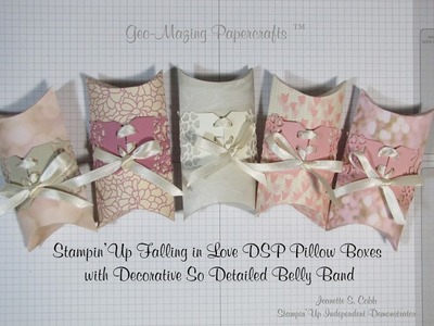 Stampin'Up Falling in Love Pillow Boxes with So Detailed Belly Band
