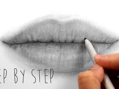 Step by Step | How to draw shade realistic lips with graphite pencils | Emmy Kalia