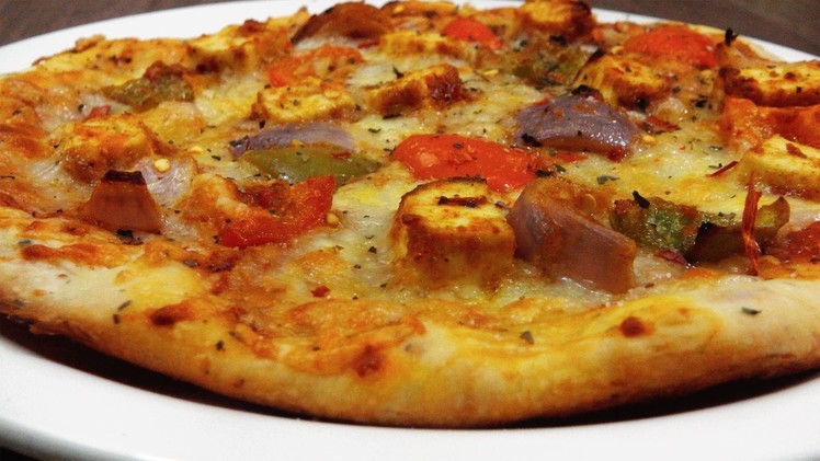 Tandoori Paneer Tikka Pizza Recipe - Made in Gas Tandoor.Eggless Baking Without Oven
