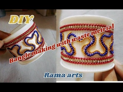 Trendy bangle making with waste material | jewellery tutorials