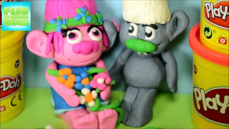 TROLLS MOVIE Play-Doh Tutorial how to make Poppy & Branch trolls from play-doh Rainbow DIY juguetes