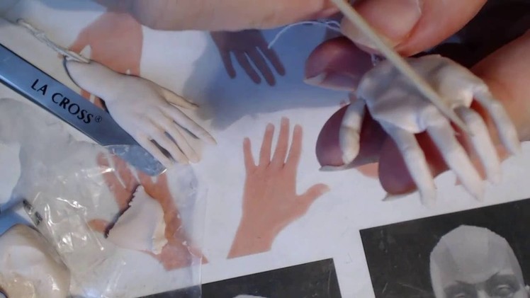 Tutorial sculpting wired hands for ooak art dolls part 4