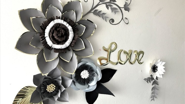 Backdrop Decoration for Wedding : 3D wall decoration : Paper Flowers for Parties