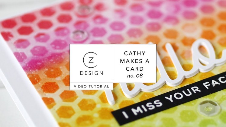 Cathy Makes a Card No. 08: Rainbow stencil