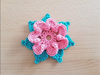 Crocheted flower 57   Flower in two variants