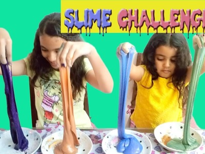 DIY glitter slime 4 colors without borax or shaving foam (10 vs. 5)