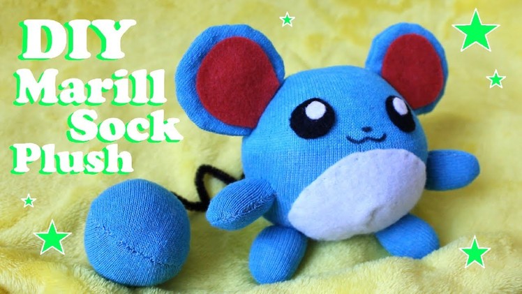 ❤ DIY Marill Sock Plush! How To Make A Cute Pokemon Plushie! ❤