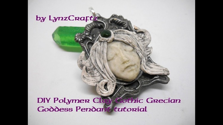 DIY Polymer Clay Gothic Grecian Goddess Pendant tutorial