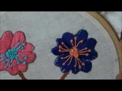 Embroidery Designs  - Long & short stitch flower designs