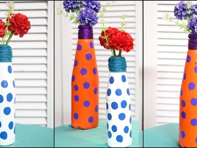 Flower Vase from Waste Bottle | Recycled Material Craft | Little Crafties