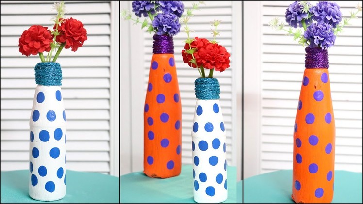 Flower Vase from Waste Bottle | Recycled Material Craft | Little Crafties