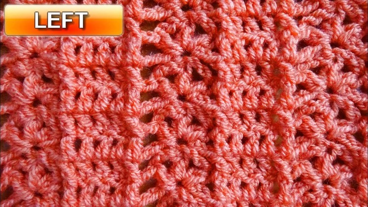 Framed Puff Crochet Stitch - Left Handed Crochet Tutorial