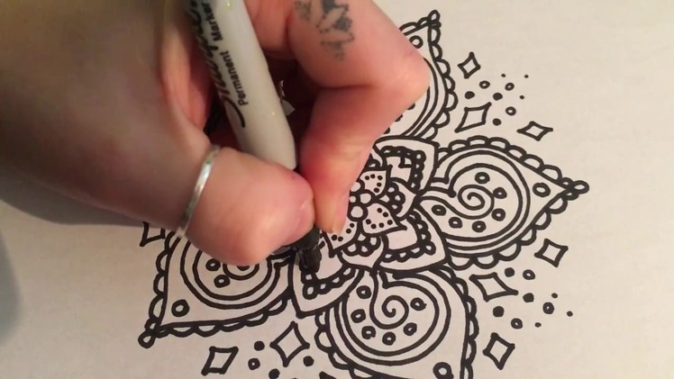 Free Hand Mandala Doodle - Real Time Zentangle - Nicky Kumar Art