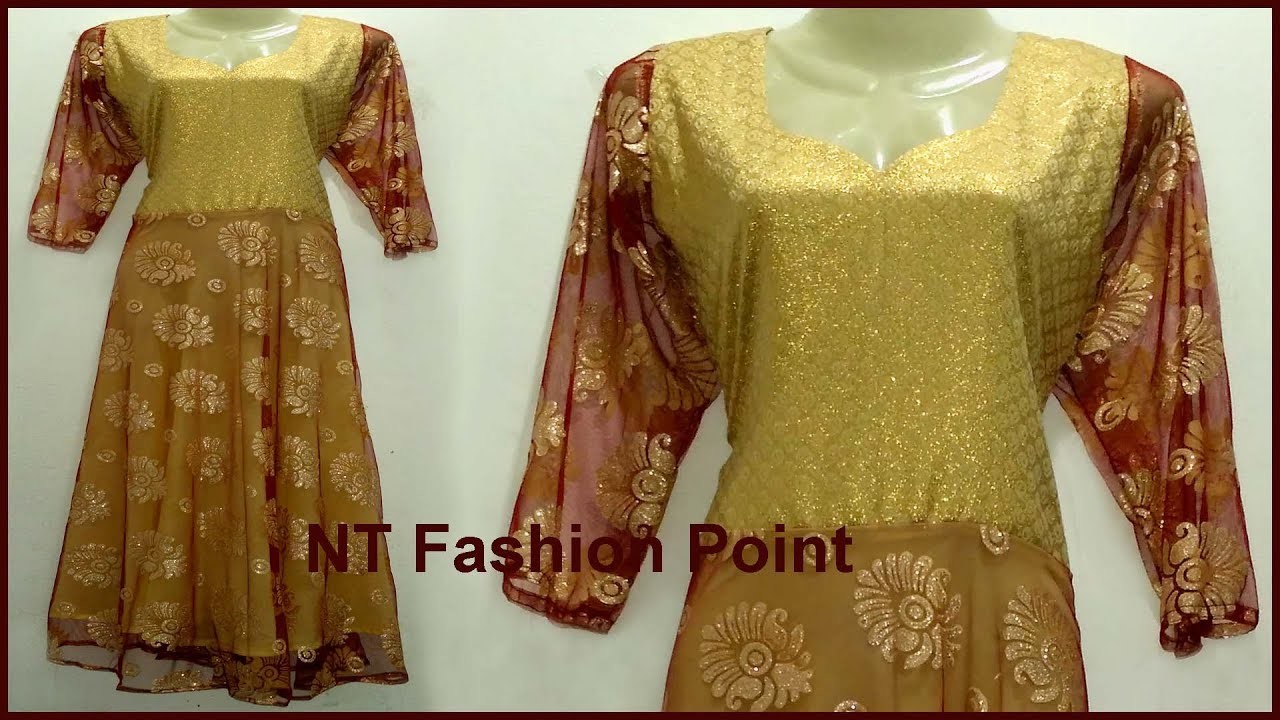 simple long frock cutting and stitching