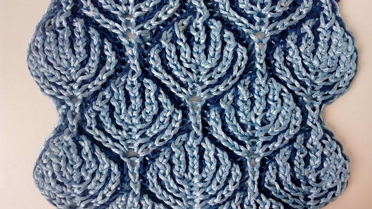 "Frozen forest" two-color brioche stitch pattern + free embedded chart