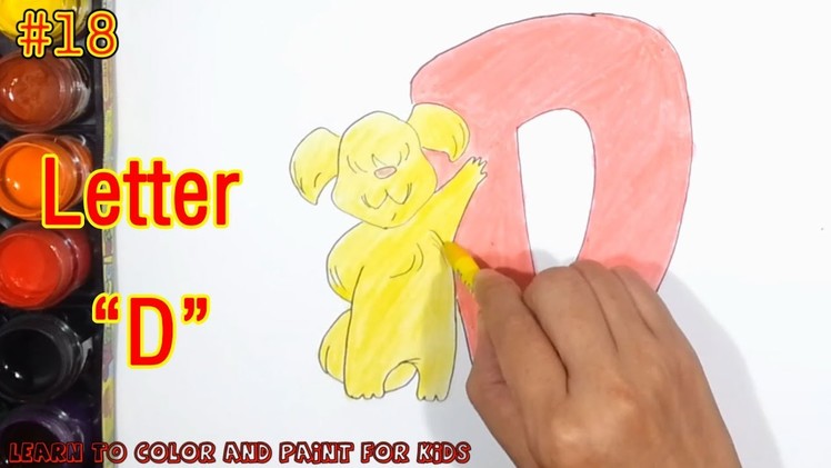 How To Draw Alphabet Letter D for Dog Preschool Lesson #18