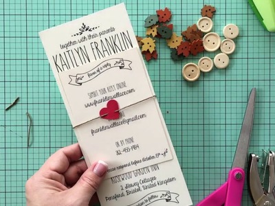 How to make a paper heart invitation belly band