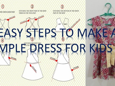 How to make a simple dress pattern and to sew it step by step for beginners