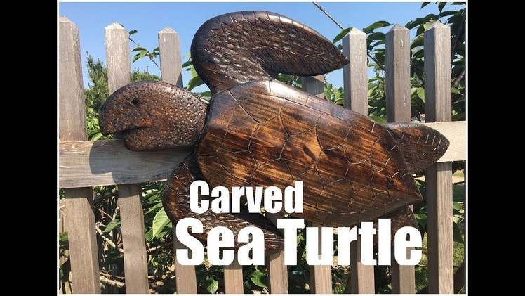 How to make an easy DIY carved Wood Sea Turtle wall or fence sculpture