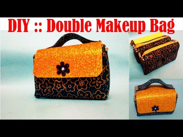 How to make Double Decker Makeup Bag at home !! Foam Crafts !!