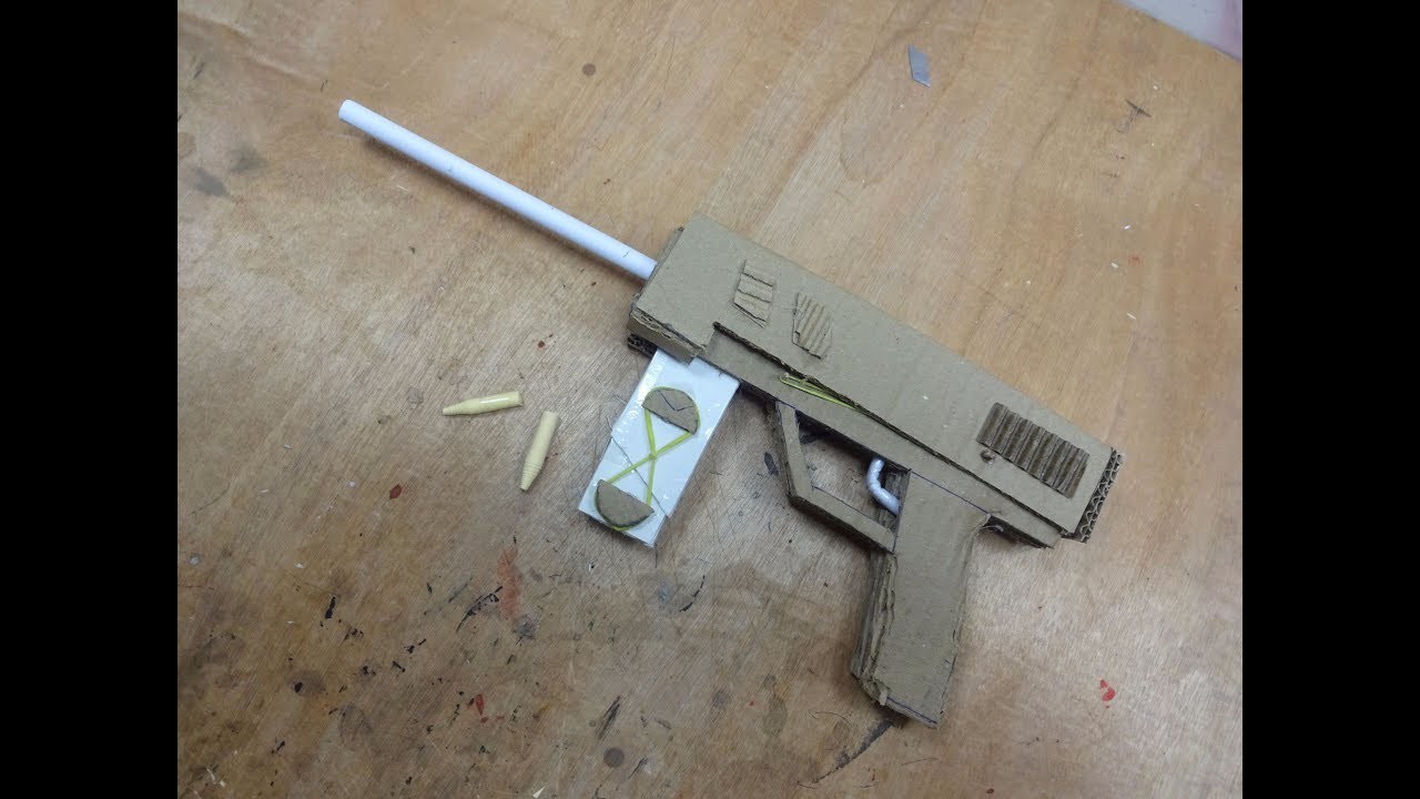 How To Make gun That Shoots Bullets - (Cardboard Gun)