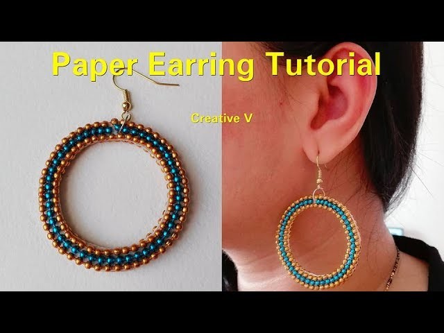 How to make Paper Earrings | made out of paper. Design 5