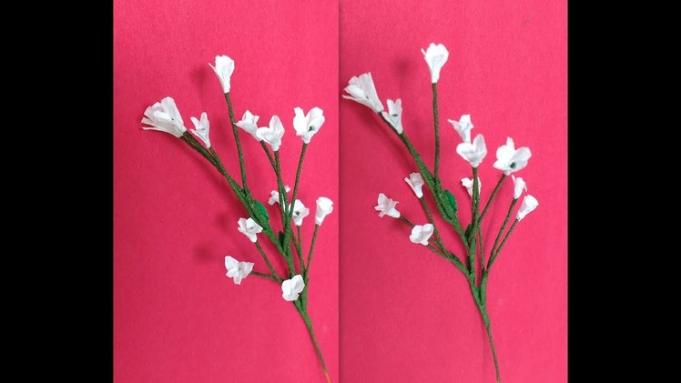 How to make Paper Flowers Baby Breath \ Gypsophilia (flower# 174)