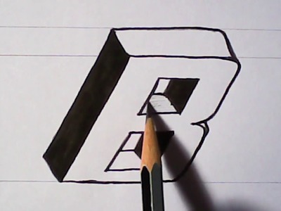 How to write 3D letter '' B '' | 3D letter designing | mazic writer