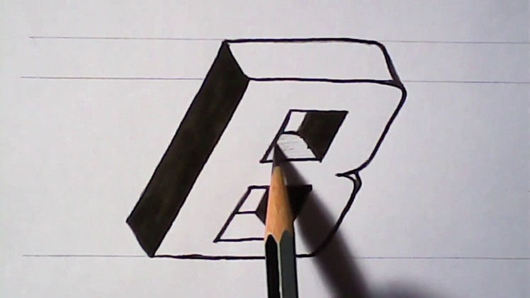 How to write 3D letter '' B '' | 3D letter designing | mazic writer