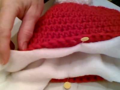 Inserting a Fleece Lining into a Crocheted Hat
