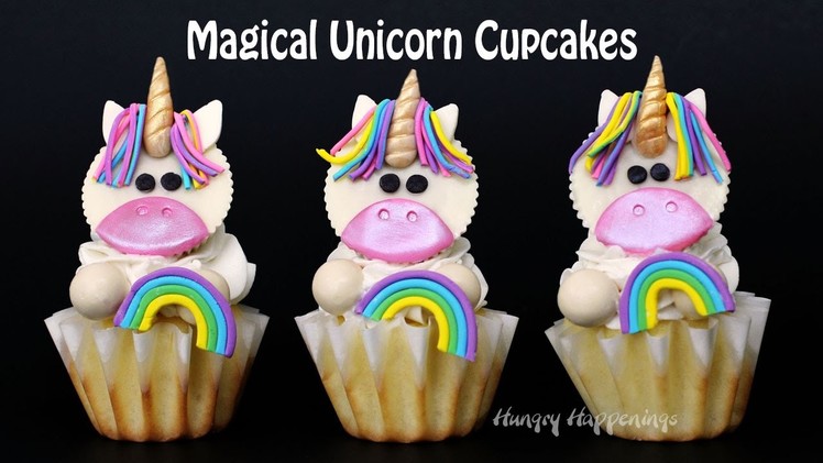 Magical Unicorn Cupcakes with Reese's Cup Unicorns