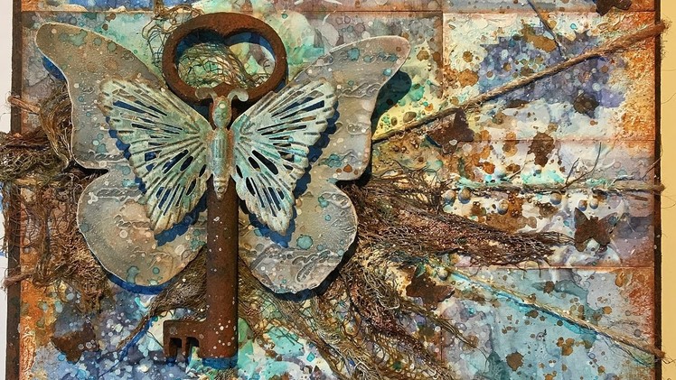 Mixed media canvas "Butterfly"