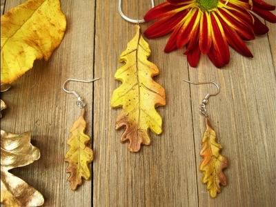 Oak leaf earring and necklace set ~ Featuring Miriam Joy