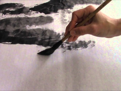 Ogawa Ryu - Sumi-e Mountain and Clouds - Rice Paper 138cm.70cm - 2014