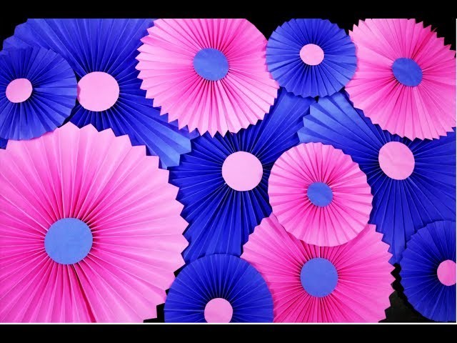 Party decorations with paper Rosettes. Paper Fan || How to make Paper Fan || Hand Fan ||Craftastic