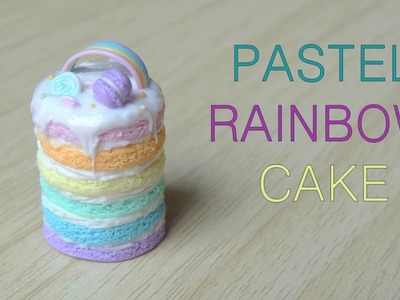 Pastel Rainbow Cake Polymer Clay Tutorial - Tutoriel Fimo