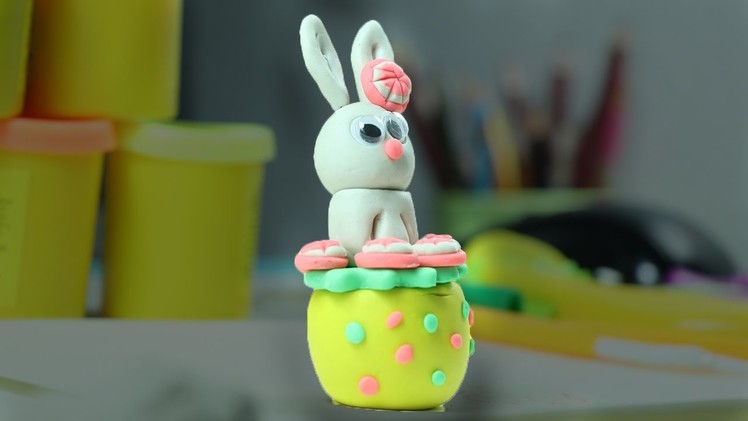 Play Doh Clay Bunny Rabbit - Easter Crafts for kids
