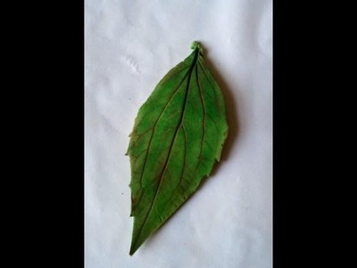 Polymer clay tutorial - Create realistic leaves + bonus - create a patina "metal" leaf pendant