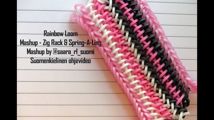 RAINBOW LOOM ~ Mashup of Spring-A-Ling bracelet and Zig Rack bracelet | SaaraRLSuomi_
