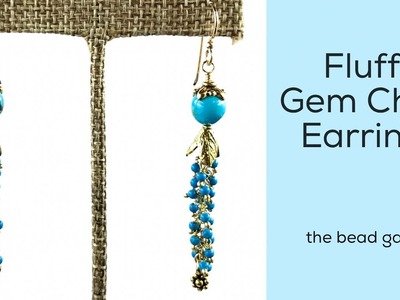 Simple Fluffy Gem Chain Earrings at The Bead Gallery
