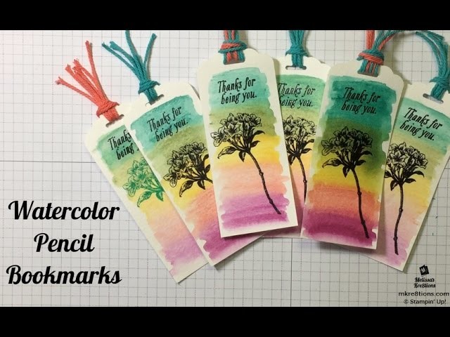 Watercolor Pencils Bookmark - Stampin' Up! - Melissa's Kre8tions